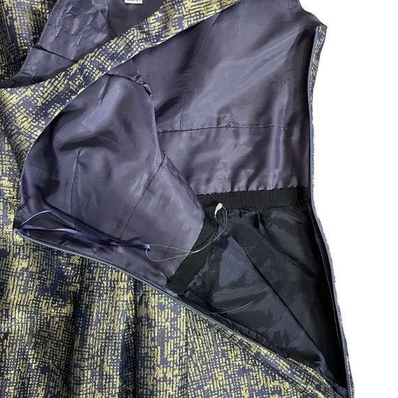 LIKE NEW Moschino Cheap & Chic Blue/Gold Metallic Dress Sz 6 - Picture 3 of 7